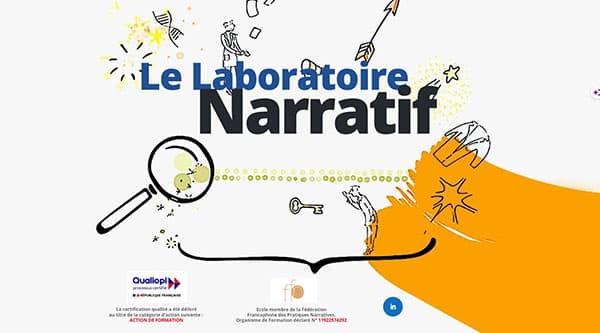 Site internet pour Le Laboratoire Narratif - Formation aux pratiques Narratives - Design Studio 45