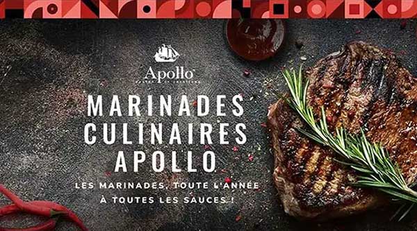 Site internet pour Marinades Apollo, groupe Solina. Sauces, site et packaging réalisés - Design Studio 45